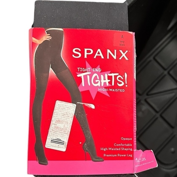 NEW Spanx Tight End High-Waisted Luxe Leg Tights in Very Black Opaque - Size A - Picture 7 of 10